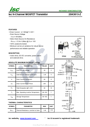 2SK3813-Z Datasheet PDF Inchange Semiconductor