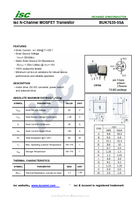 BUK7635-55A Datasheet PDF Inchange Semiconductor