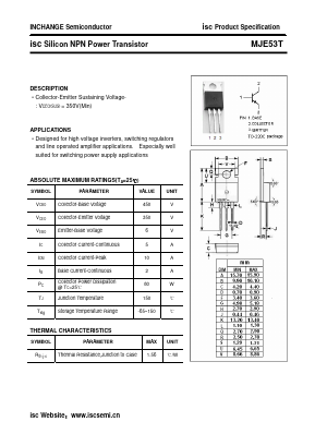 MJE53T Datasheet PDF Inchange Semiconductor