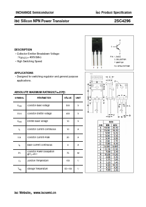 C4296 Datasheet PDF Inchange Semiconductor