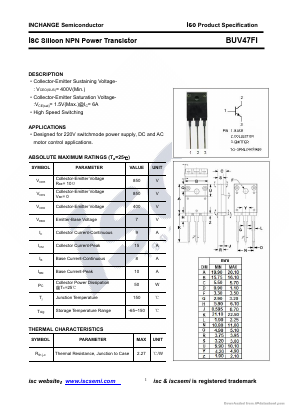 BUV47FI Datasheet PDF Inchange Semiconductor