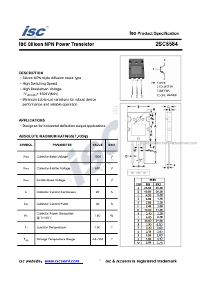 2SC5584 Datasheet PDF Inchange Semiconductor