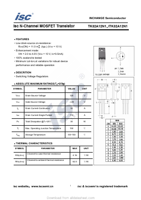 TK32A12N1 Datasheet PDF Inchange Semiconductor