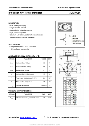 3DD100D Datasheet PDF Inchange Semiconductor