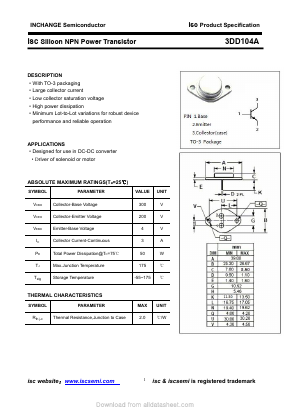 3DD104A Datasheet PDF Inchange Semiconductor