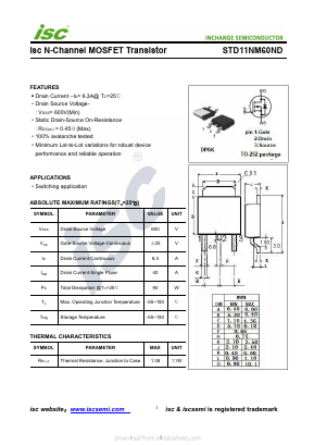 STD11NM60ND Datasheet PDF Inchange Semiconductor