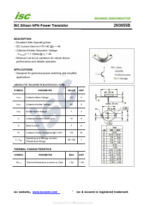 2N3055B Datasheet PDF Inchange Semiconductor