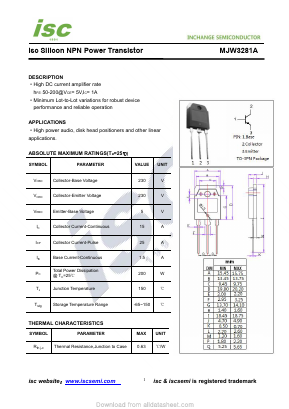 MJW3281A Datasheet PDF Inchange Semiconductor
