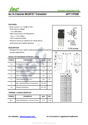 APT11F80B Datasheet PDF Inchange Semiconductor