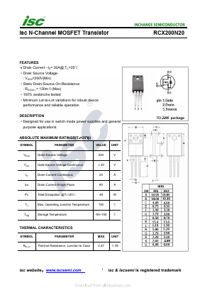 RCX200N20 Datasheet PDF Inchange Semiconductor