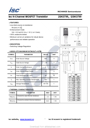 I2SK3799 Datasheet PDF Inchange Semiconductor