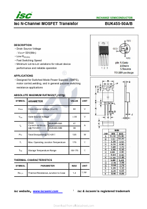 BUK455-50A Datasheet PDF Inchange Semiconductor