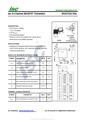 BUK7222-55A Datasheet PDF Inchange Semiconductor