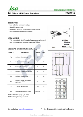2SC3518 Datasheet PDF Inchange Semiconductor