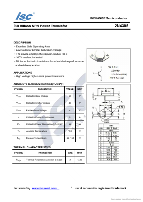 2N4395 Datasheet PDF Inchange Semiconductor