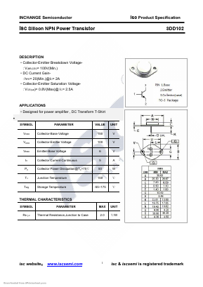 3DD102 Datasheet PDF Inchange Semiconductor