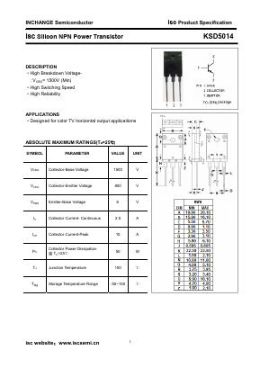 KSD5014 Datasheet PDF Inchange Semiconductor