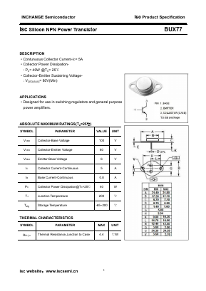 BUX77 Datasheet PDF Inchange Semiconductor