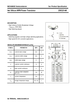2SC2140 Datasheet PDF Inchange Semiconductor