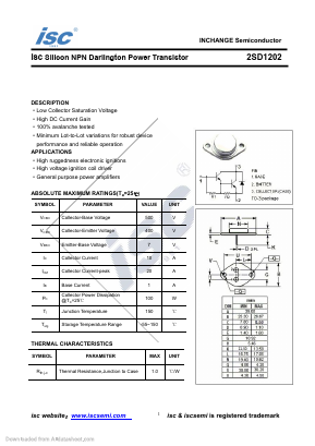 D1202 Datasheet PDF Inchange Semiconductor