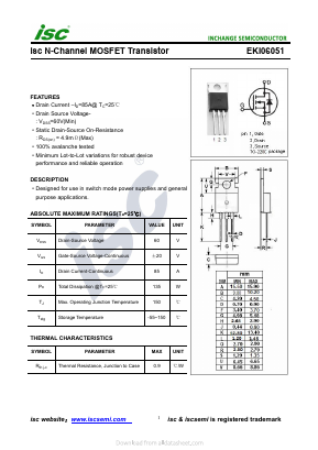 EKI06051 Datasheet PDF Inchange Semiconductor