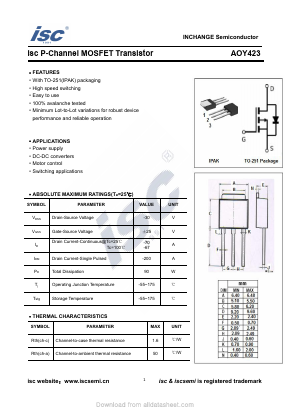 AOY423 Datasheet PDF Inchange Semiconductor
