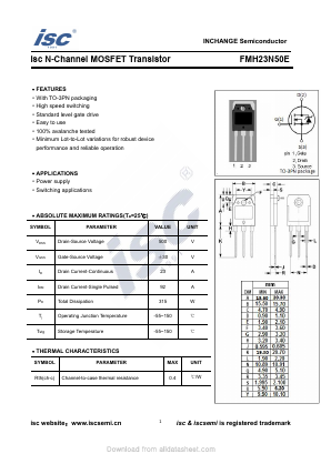 FMH23N50E Datasheet PDF Inchange Semiconductor
