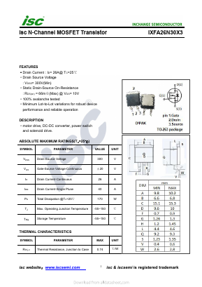 IXFA26N30X3 Datasheet PDF Inchange Semiconductor