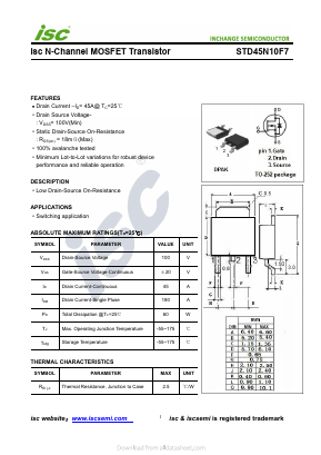 STD45N10F7 Datasheet PDF Inchange Semiconductor