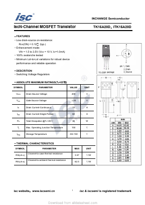 TK15A20D Datasheet PDF Inchange Semiconductor
