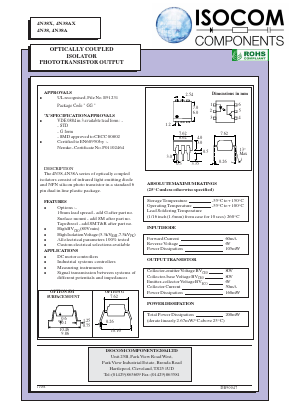 4N38X Datasheet PDF Isocom 