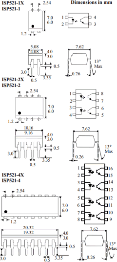 ISP521-2 Datasheet PDF Isocom 