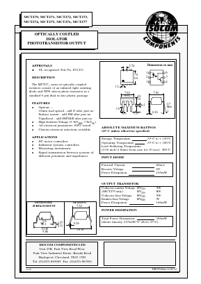 MCT275 Datasheet PDF Isocom 