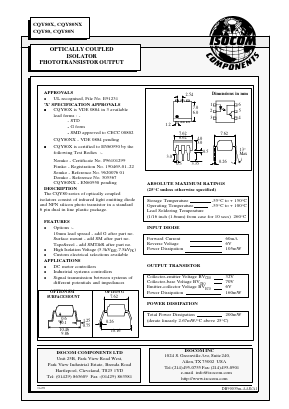 CQY80NX Datasheet PDF Isocom 
