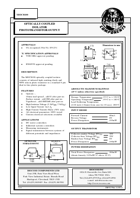 MOC8100 Datasheet PDF Isocom 
