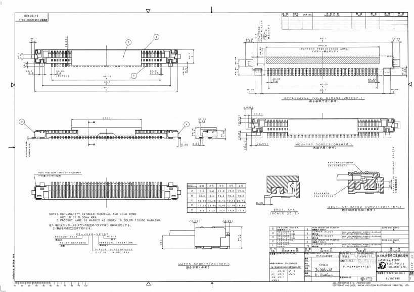 FI-J25S-VF15T Datasheet PDF Japan Aviation Electronics Industry, Ltd.