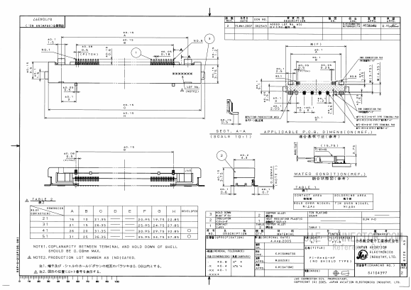 FI-R21S-HF Datasheet PDF Japan Aviation Electronics Industry, Ltd.