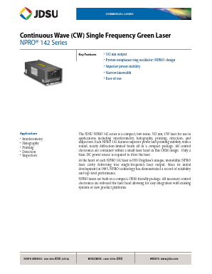 142H-532-100 Datasheet PDF JDS Uniphase Corporation