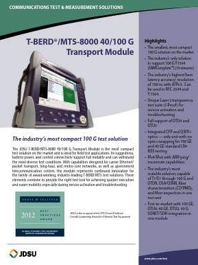 CHJPROOF Datasheet PDF JDS Uniphase Corporation