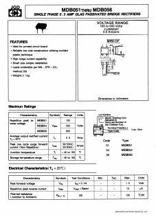 MDB051 Datasheet PDF Jinan Gude Electronic Device