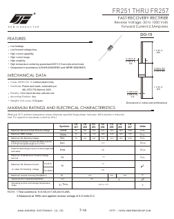FR251 Datasheet PDF Jinan Jing Heng Electronics Co., Ltd.
