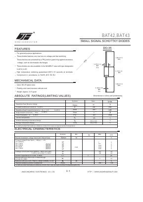 BAT43 Datasheet PDF Jinan Jing Heng Electronics Co., Ltd.