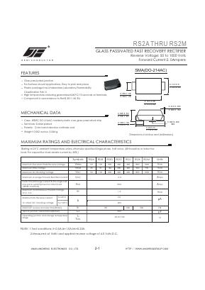 RS2A Datasheet PDF Jinan Jing Heng Electronics Co., Ltd.