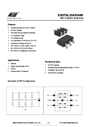 ESDT6L23A5V04R Datasheet PDF Jinan Jing Heng Electronics Co., Ltd.