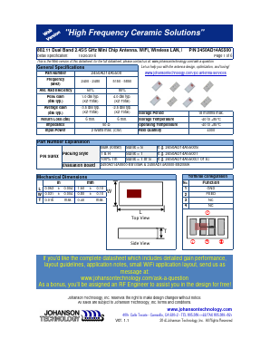 2450AD14A5500T Datasheet PDF Johanson Technology Inc.