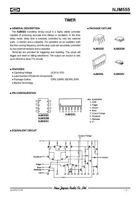 NJM555D Datasheet PDF Japan Radio Corporation 