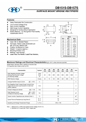 DB156S Datasheet PDF Guangzhou Juxing Electronic Co., Ltd.