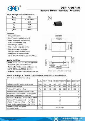 DSR1A Datasheet PDF Guangzhou Juxing Electronic Co., Ltd.