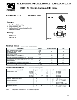 BAT42W-43W Datasheet PDF Jiangsu Changjiang Electronics Technology Co., Ltd