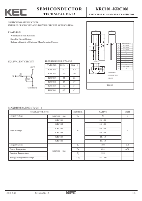 KRC104 Datasheet PDF KEC
